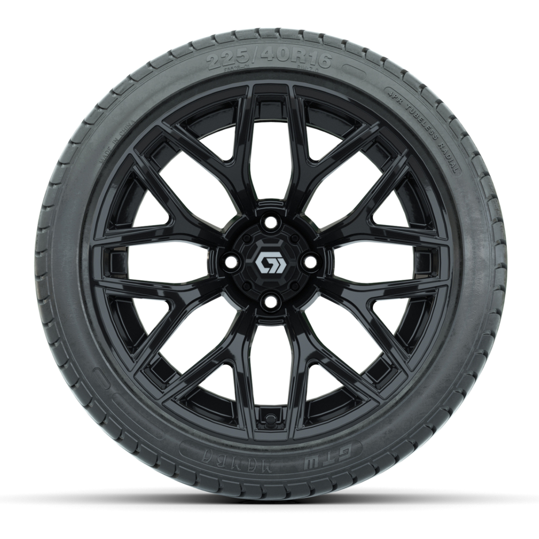GTW® Monaco Gloss Black 16 in Wheels with 225/40-R16 Mamba Street Tires - Full Set