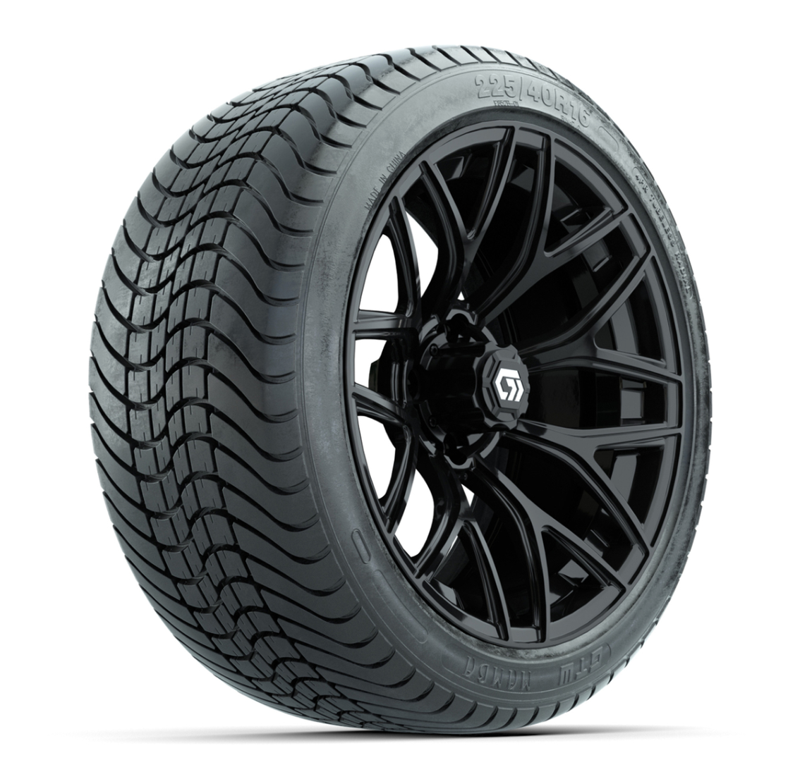 GTW® Monaco Gloss Black 16 in Wheels with 225/40-R16 Mamba Street Tires - Full Set