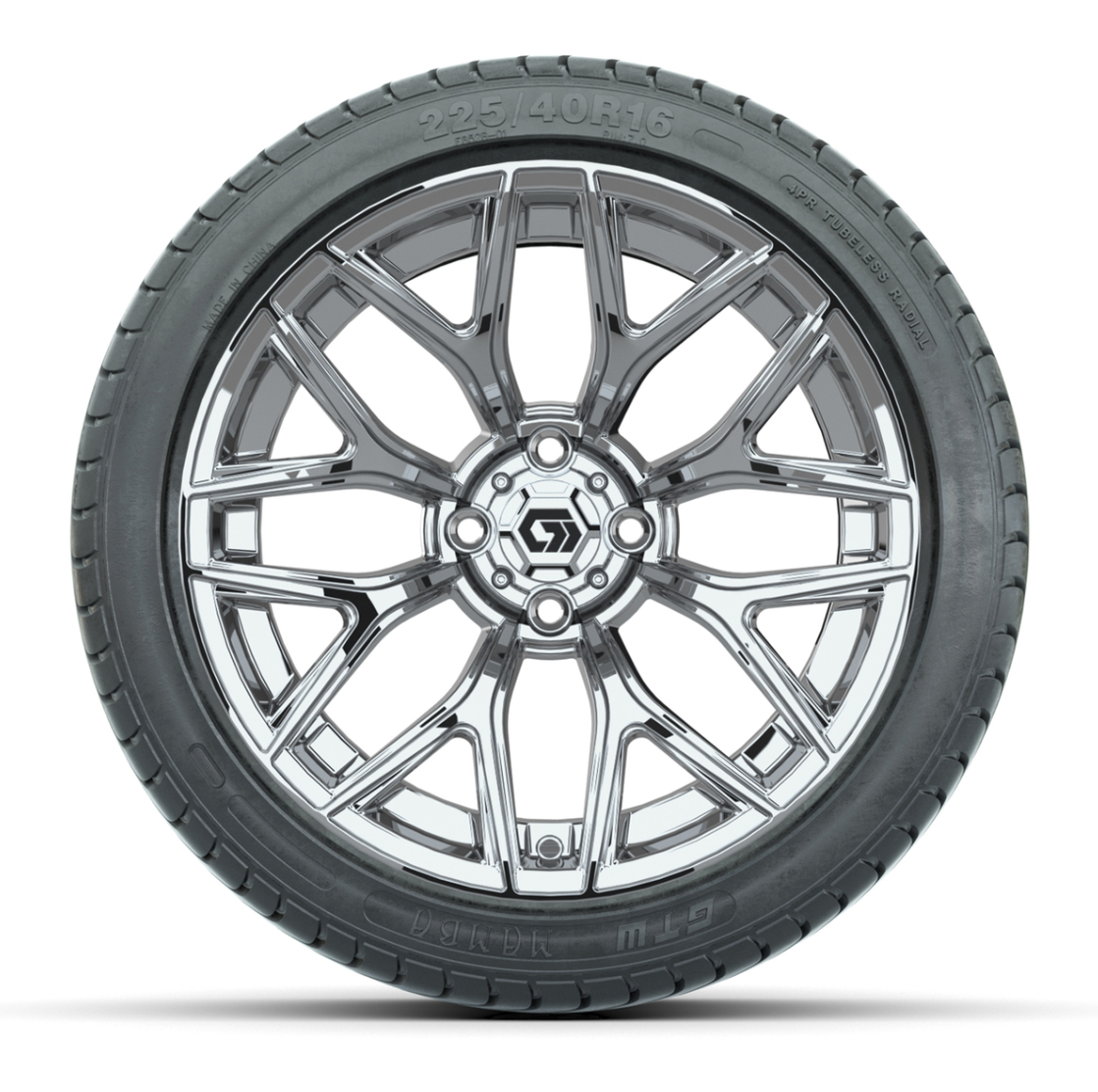GTW® Monaco Chrome 16 in Wheels with 225/40-R16 Mamba Street Tires - Full Set