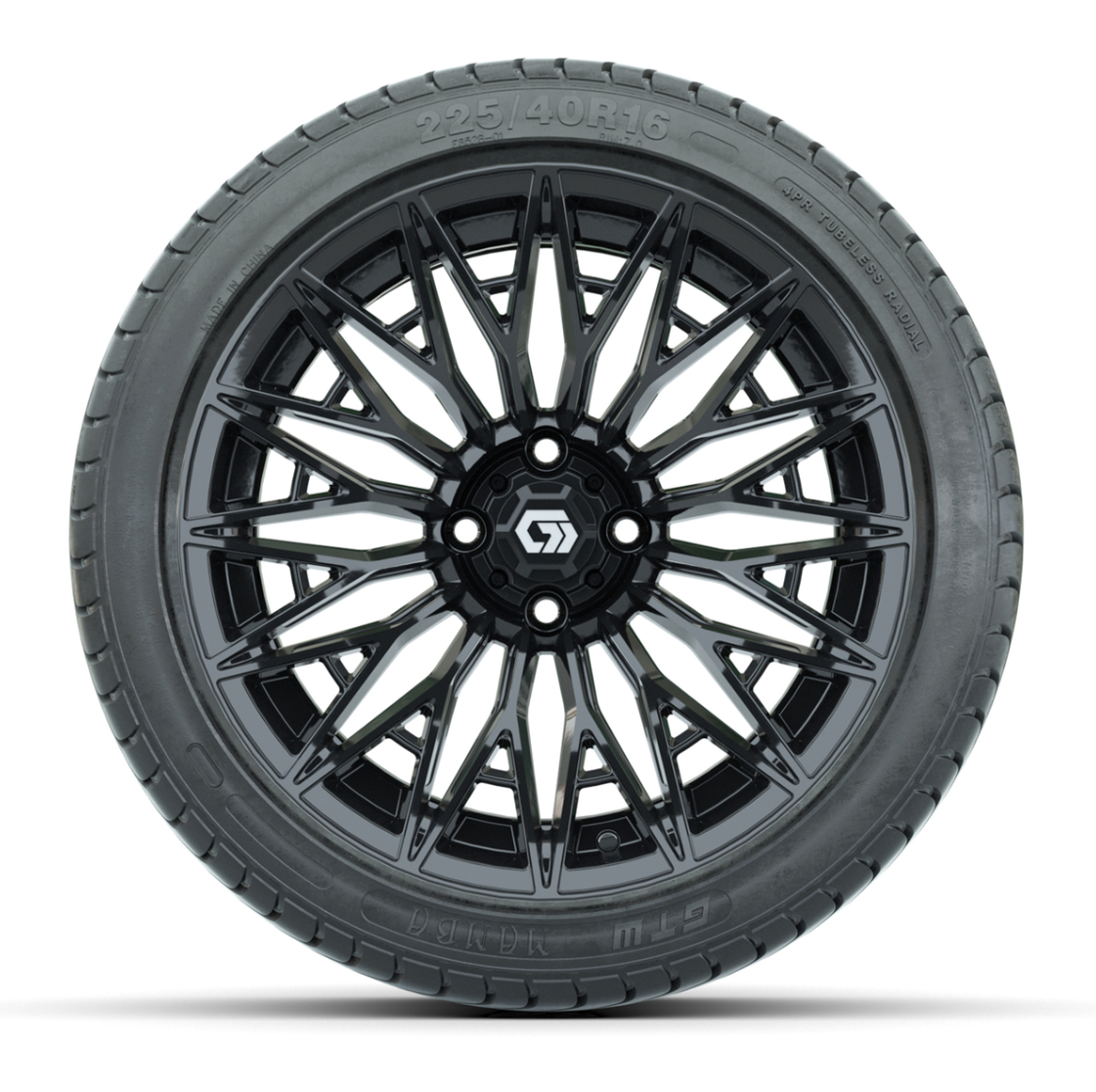 GTW® Blur Gloss Black 16 in Wheels with 225/40-R16 Mamba Street Tires - Full Set