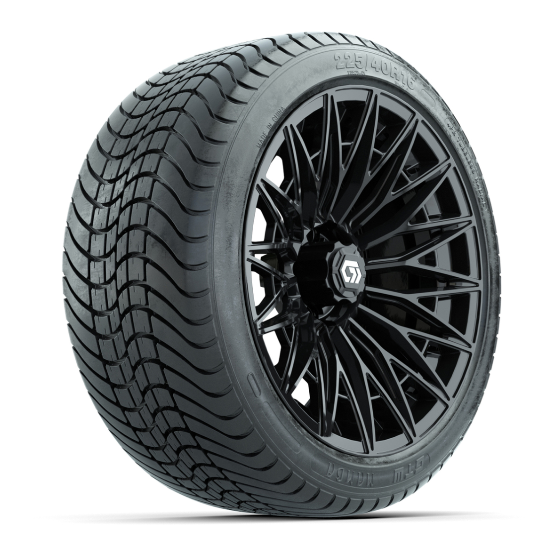 GTW® Blur Gloss Black 16 in Wheels with 225/40-R16 Mamba Street Tires - Full Set