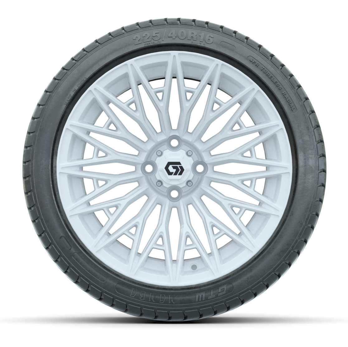 GTW® Blur Gloss White 16 in Wheels with 225/40-R16 Mamba Street Tires - Full Set