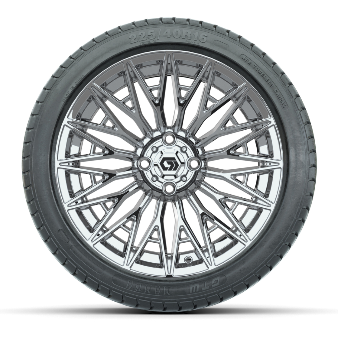 GTW® Blur Chrome 16 in Wheels with 225/40-R16 Mamba Street Tires - Full Set