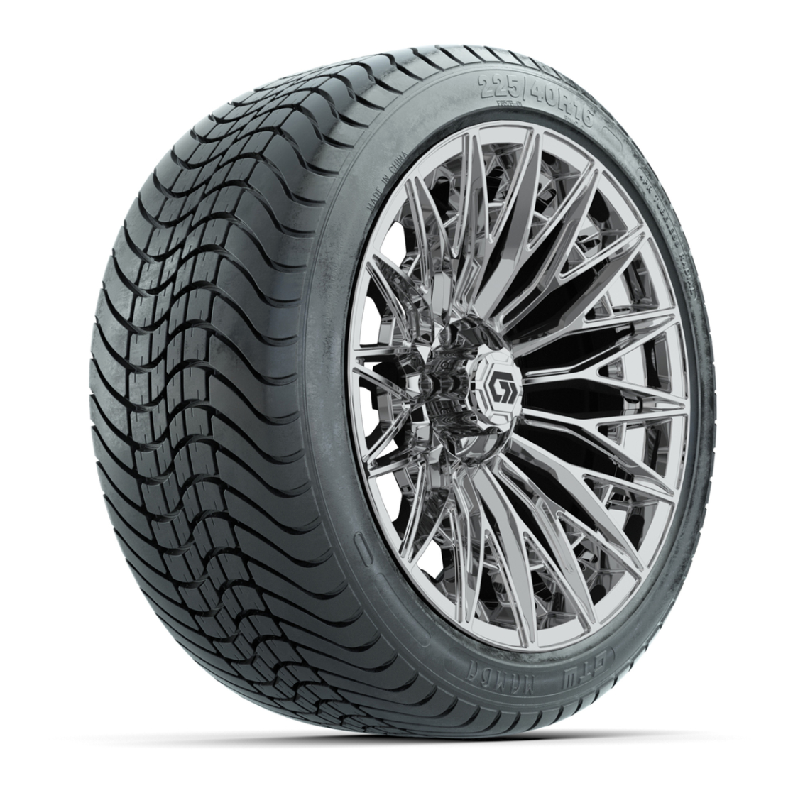GTW® Blur Chrome 16 in Wheels with 225/40-R16 Mamba Street Tires - Full Set