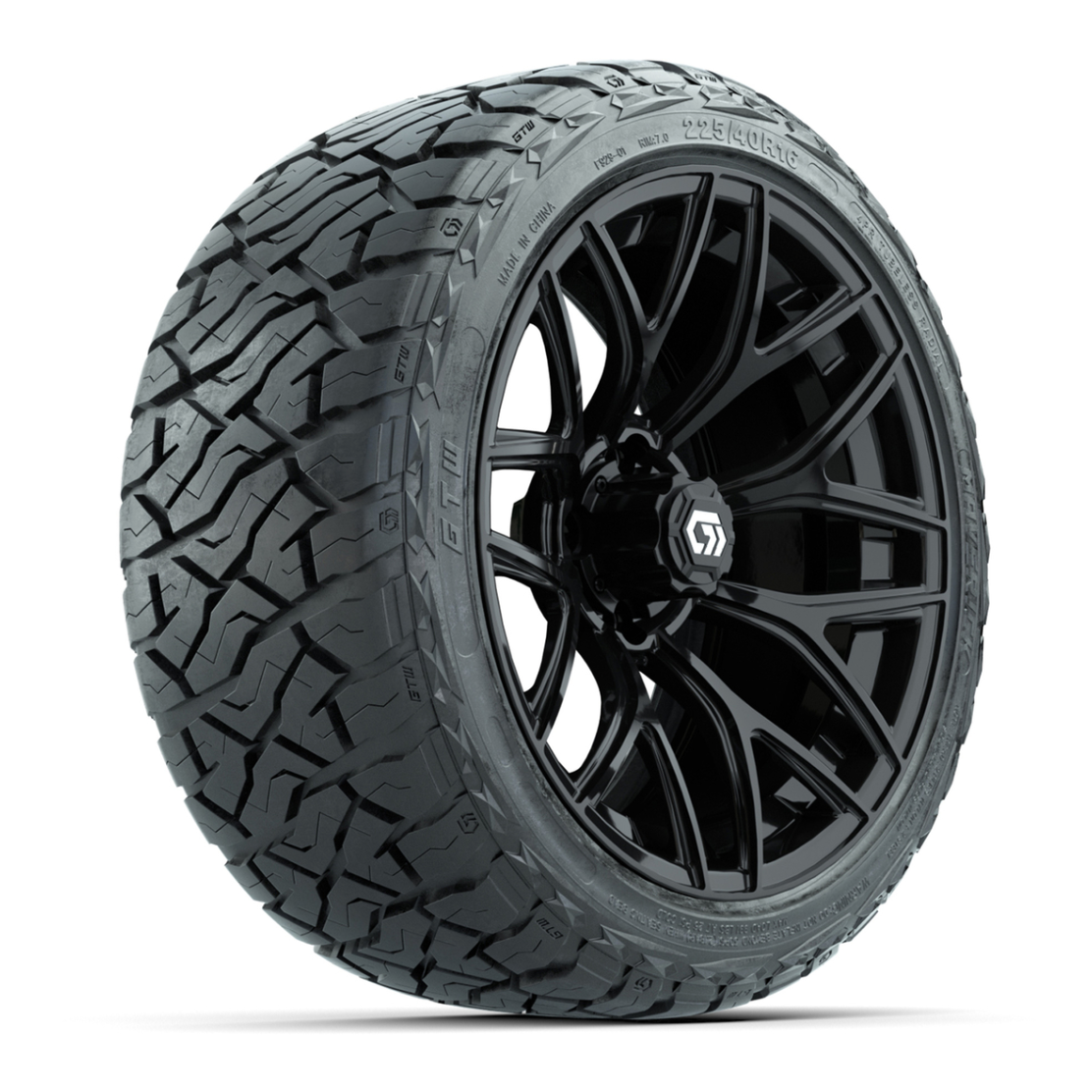 GTW® Monaco Gloss Black 16 in Wheels with 225/40-R16 Maverick Hybrid Tires - Full Set
