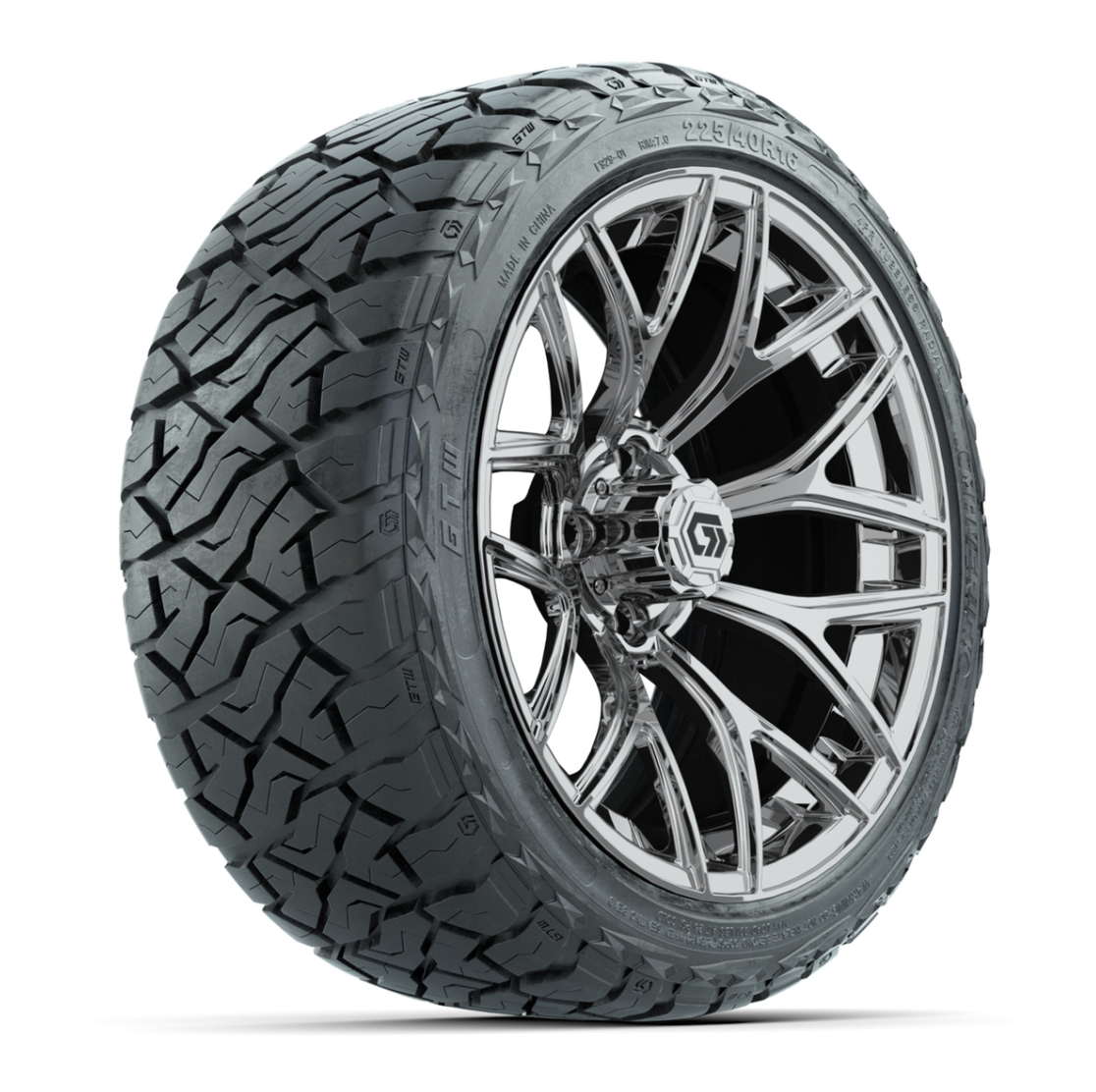 GTW® Monaco Chrome 16 in Wheels with 225/40-R16 Maverick Hybrid Tires - Full Set
