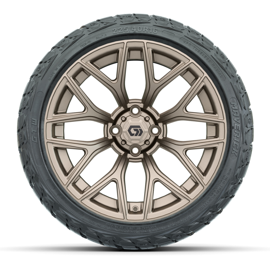 GTW® Monaco Matte Bronze 16 in Wheels with 225/40-R16 Maverick Hybrid Tires - Full Set