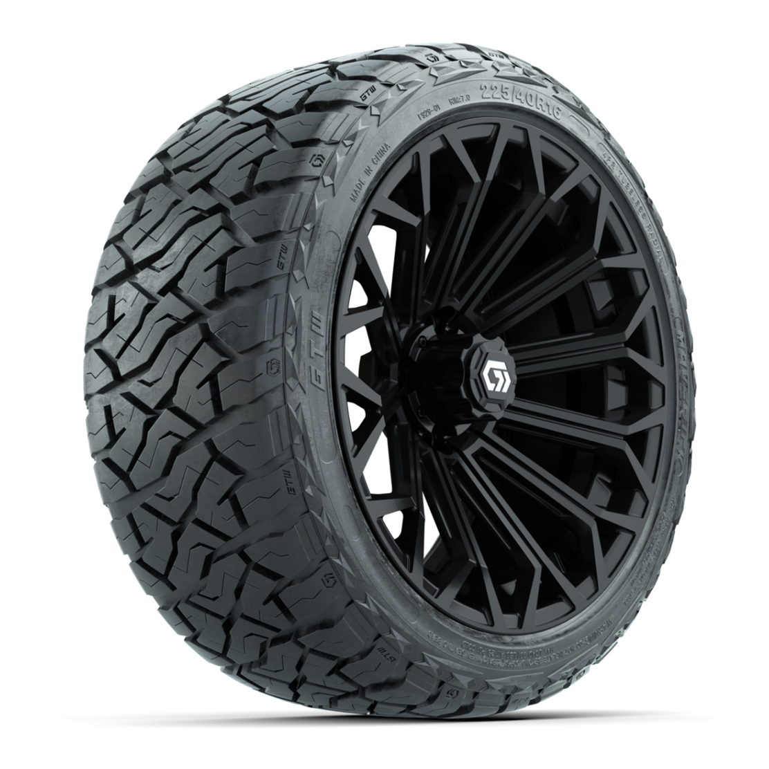 GTW® Phantom Gloss Black 16 in Wheels with 225/40-R16 Maverick Hybrid Tires - Full Set