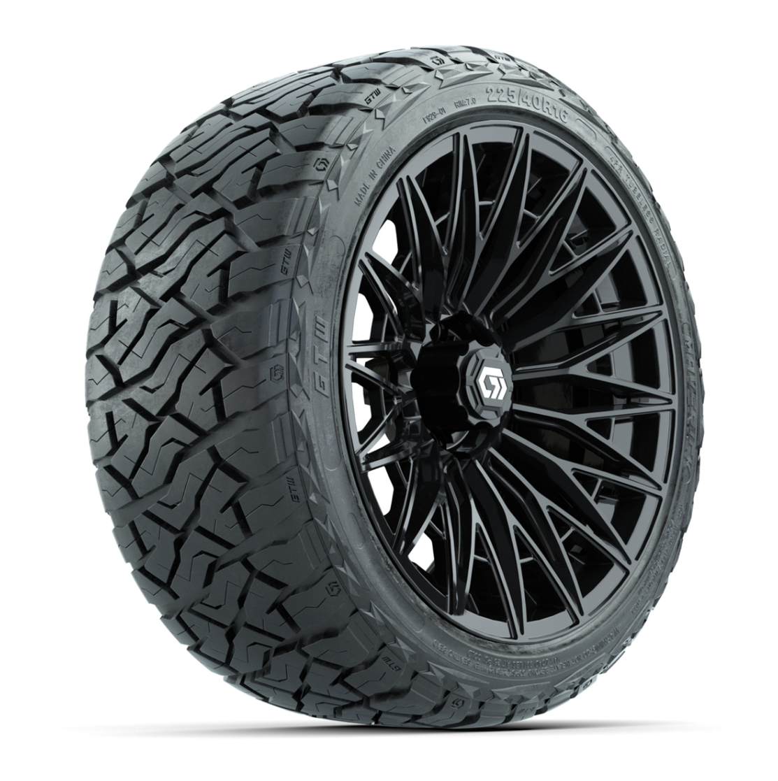 GTW® Blur Gloss Black 16 in Wheels with 225/40-R16 Maverick Hybrid Tires - Full Set