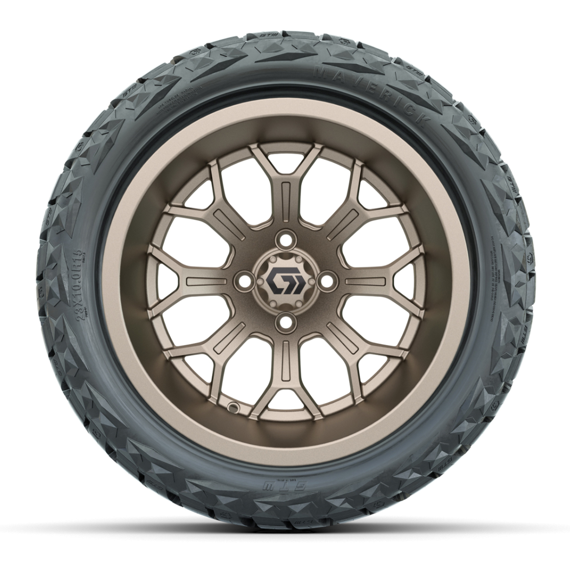 GTW® Assault Matte Bronze 15 in Wheels with 23X10-R15 Maverick Steel Belted Radial All-Terrain Tires - Full Set