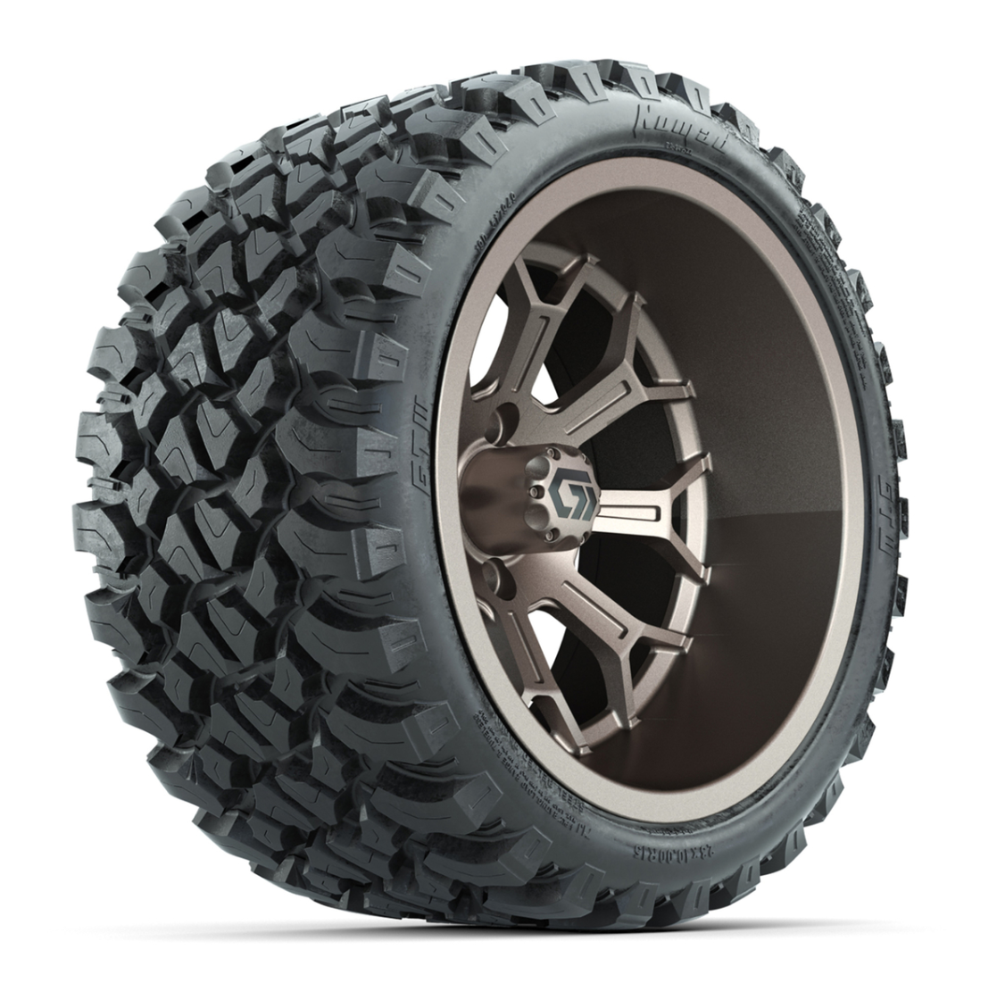 GTW® Assault Matte Bronze 15 in Wheels with 23X10-R15 Nomad Steel Belted Radial All-Terrain Tires - Full Set