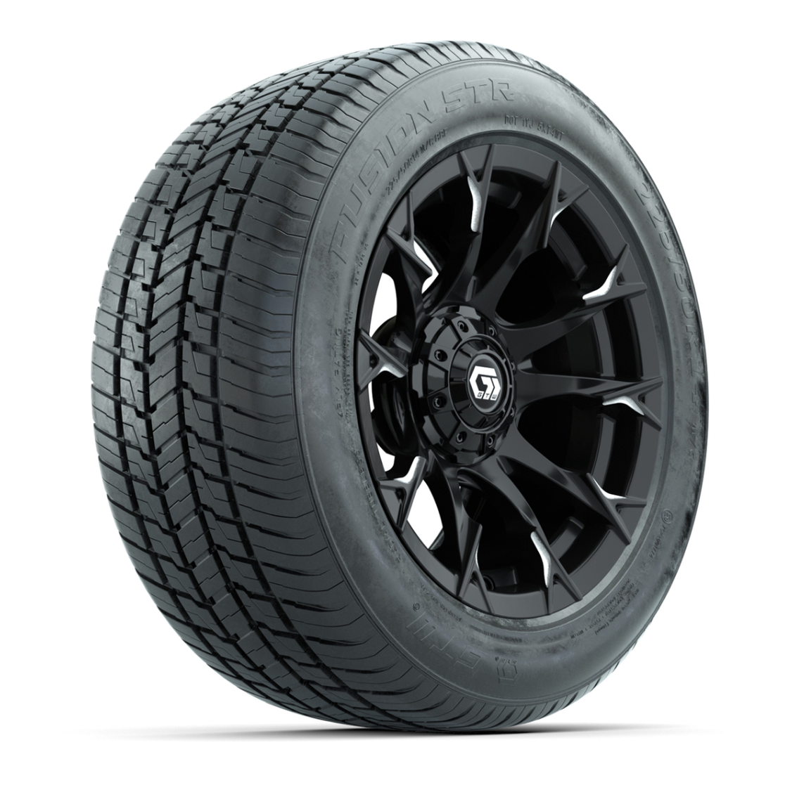 T&W Assembly Set (4) 19-416 DIABLO WHEEL GLOSS BLACK/MACHINED /20-098 FUSION TIRE