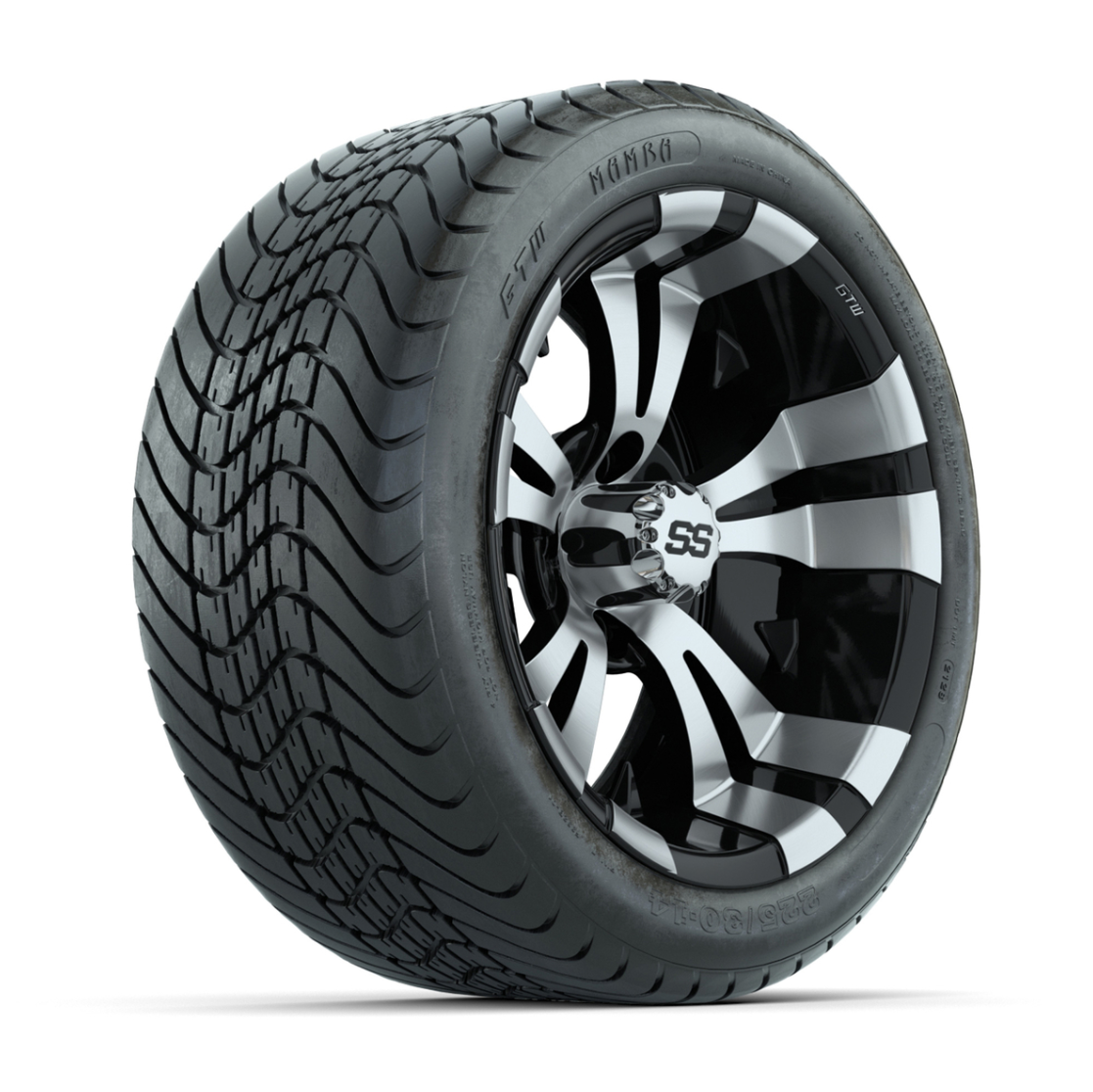 14” GTW Vampire Black and Machined Wheels with GTW Mamba Street Tires – Set of 4