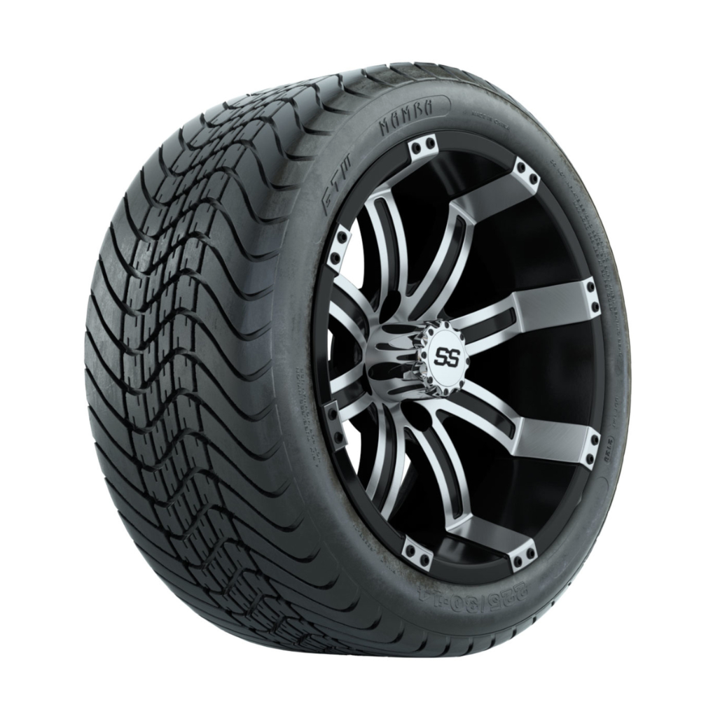 14” GTW Tempest Machined/Black Wheels with Mamba Street Tires – Set of 4