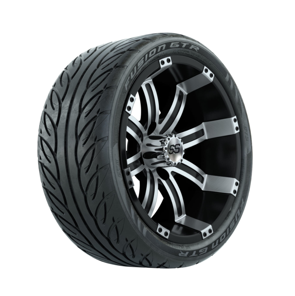 14” GTW Tempest Machined/Black Wheels with Fusion GTR Street Tires – Set of 4
