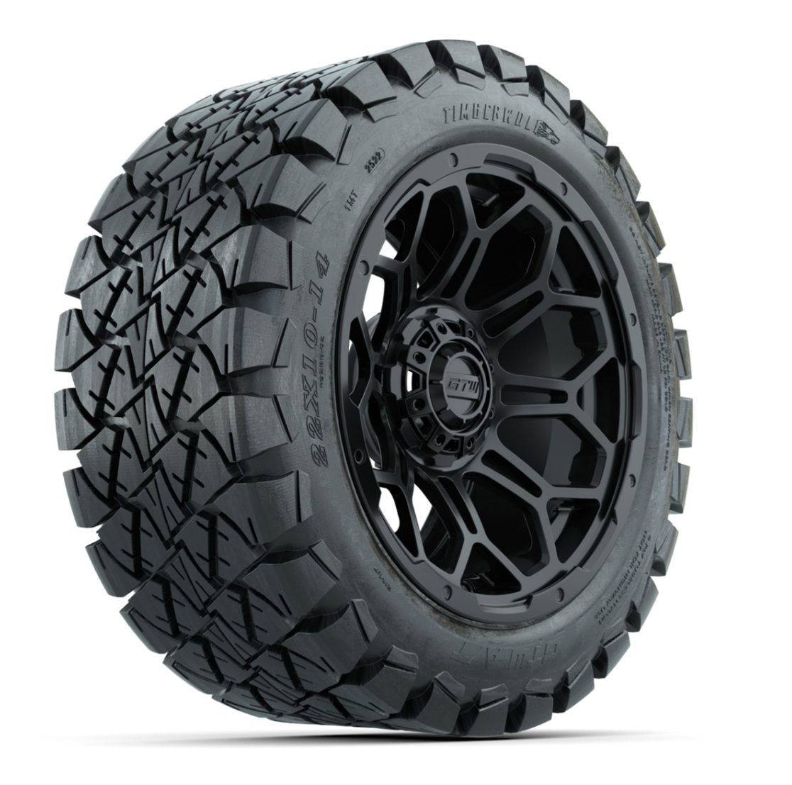 Set of (4) 14 in GTW Bravo Wheels with 22x10-14 GTW Timberwolf All-Terrain Tires