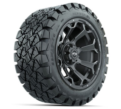 Set of (4) 14 in GTW Raven Wheels with 22x10-14 GTW Timberwolf All-Terrain Tires