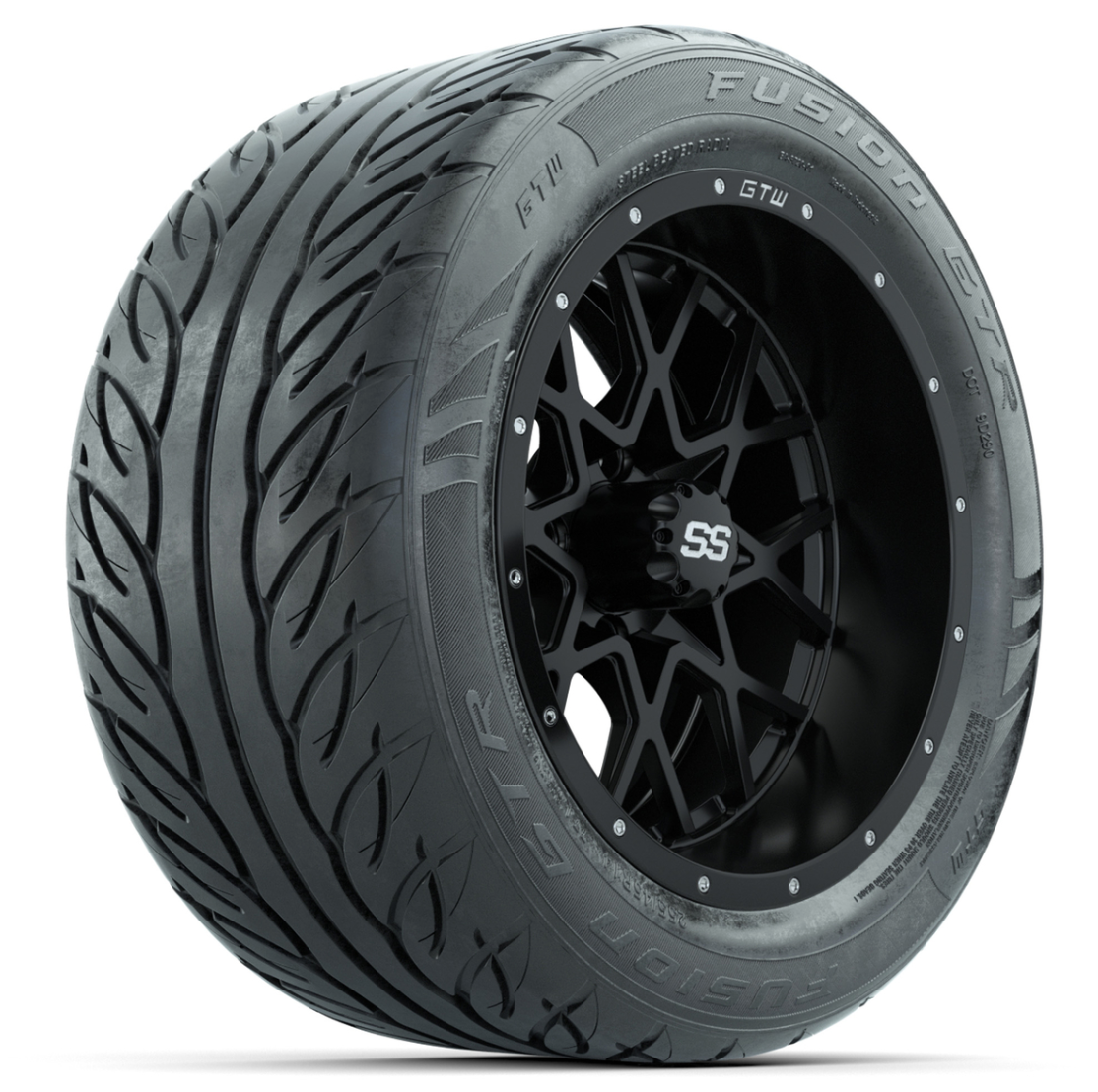 Set of (4) 14 in GTW Vortex Wheels with 255/45-R14 Fusion GTR Street Tires