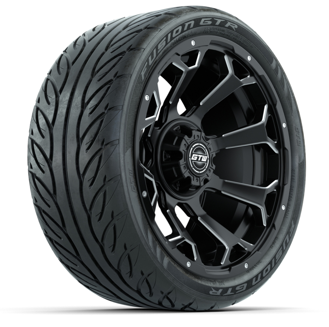 Set of (4) 14 in GTW Raven Wheels with 225/40-14 Fusion Street Tires