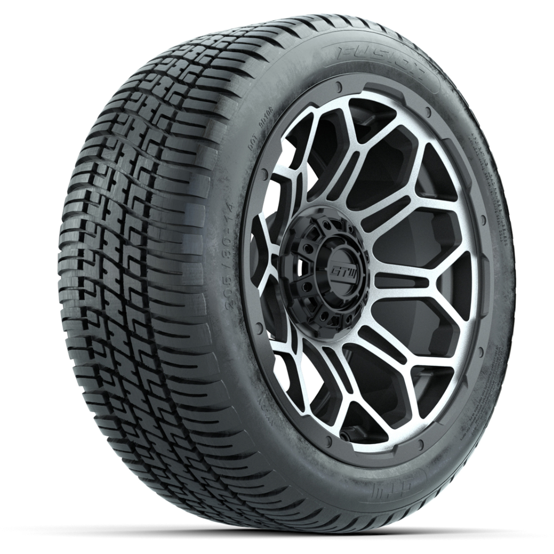 Set of (4) 14 in GTW Bravo Wheels with 205/30-14 Fusion Street Tires