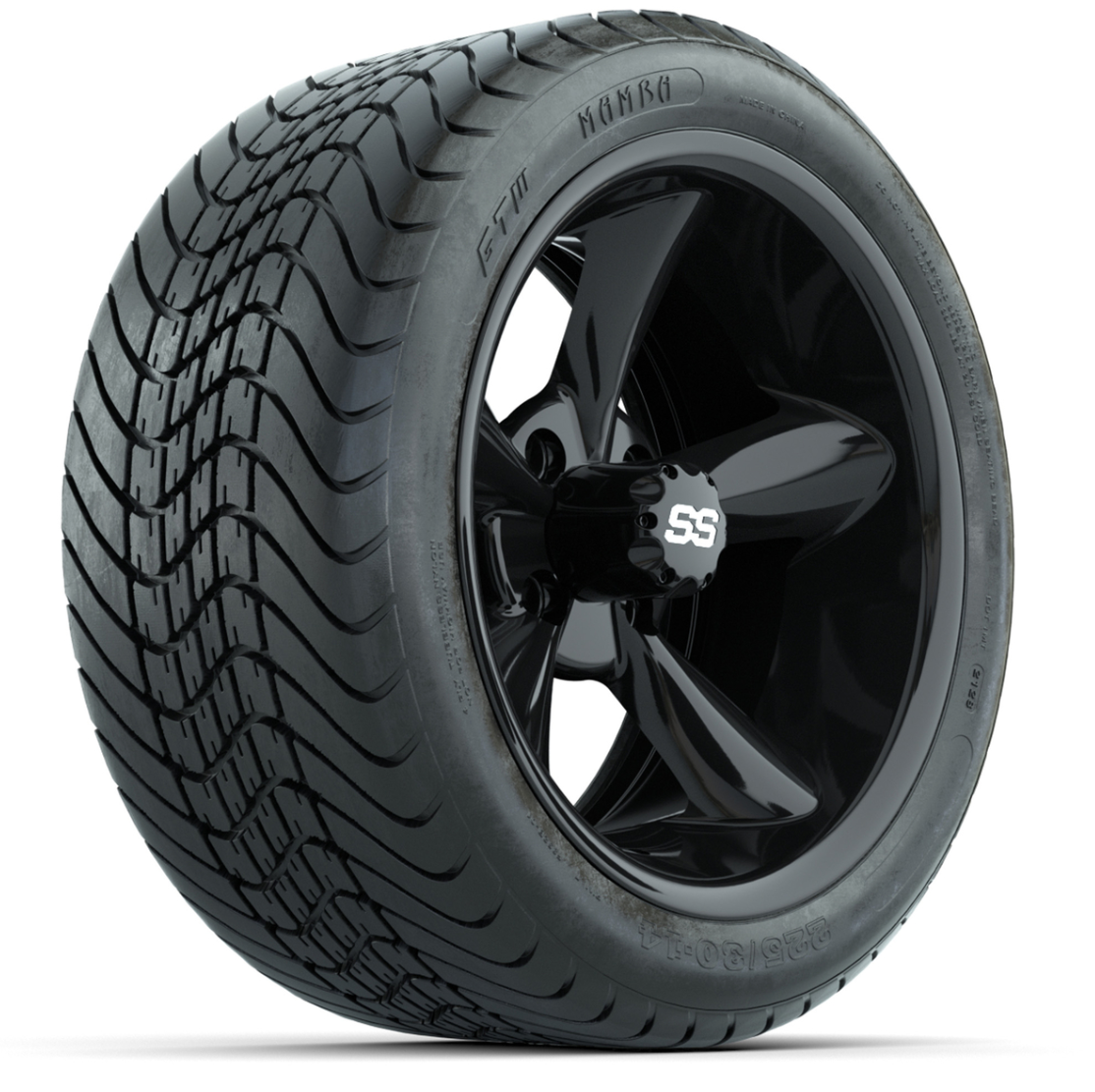 Set of (4) 14 in GTW Godfather Wheels with 225/30-14 Mamba Street Tires