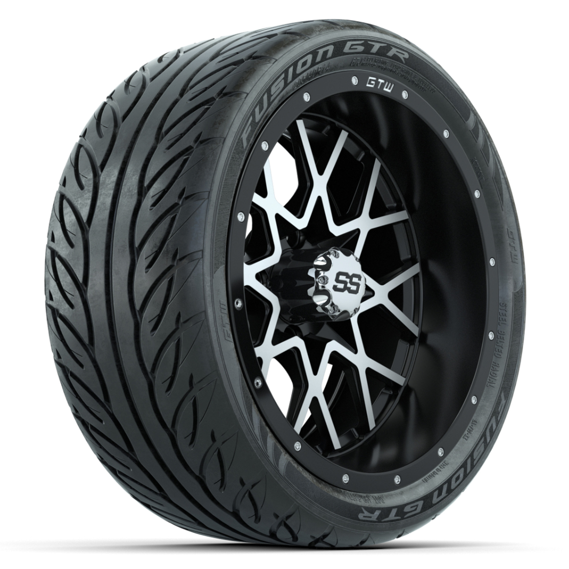 Set of (4) 14 in GTW Vortex Wheels with 225/30-14 Mamba Street Tires