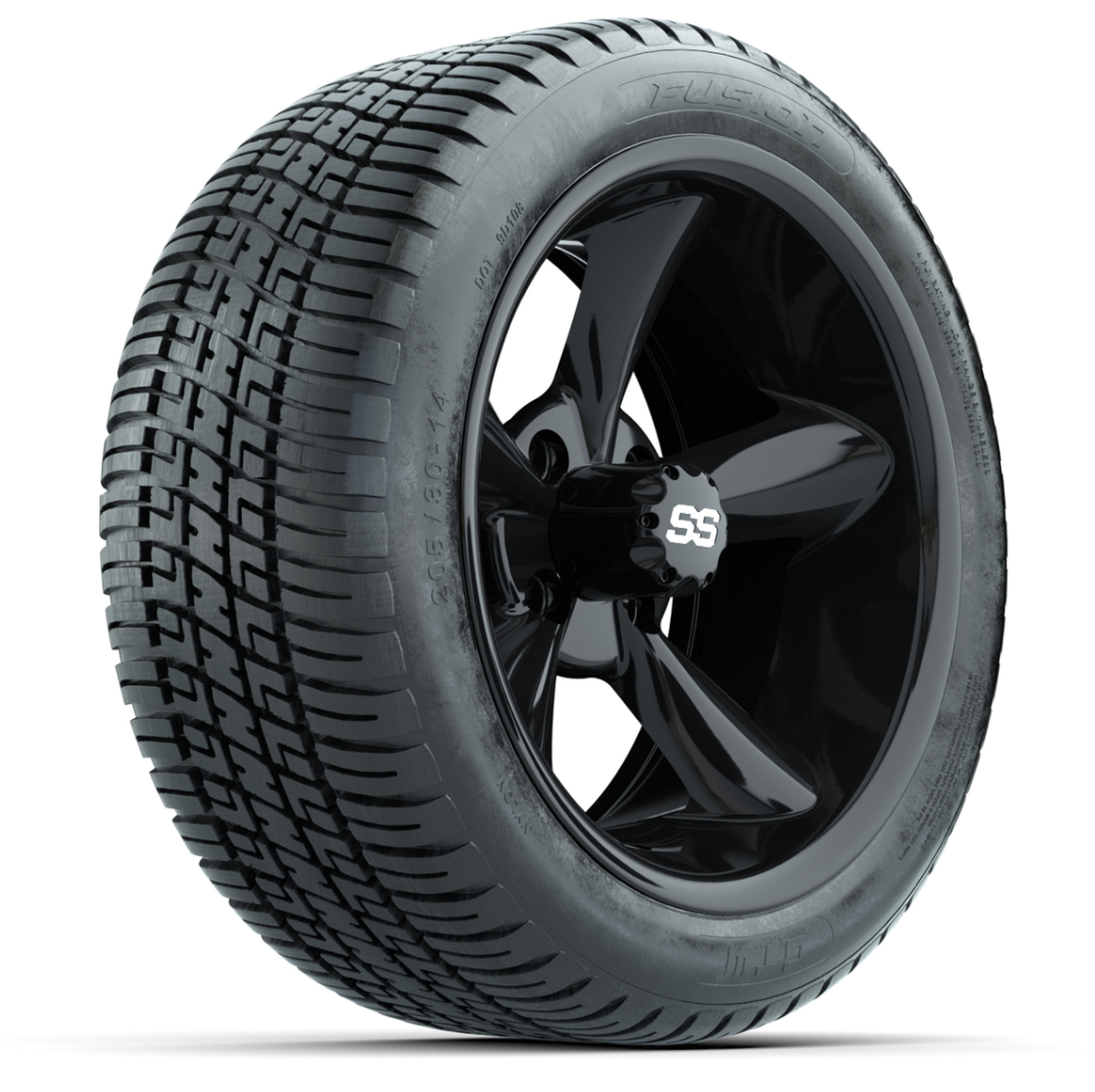 Set of (4) 14 in GTW Godfather Wheels with 205/30-14 Fusion Street Tires