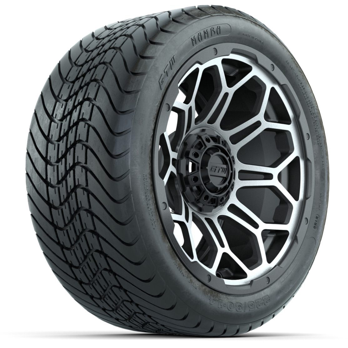 Set of (4) 14 in GTW Bravo Wheels with 225/30-14 Mamba Street Tires