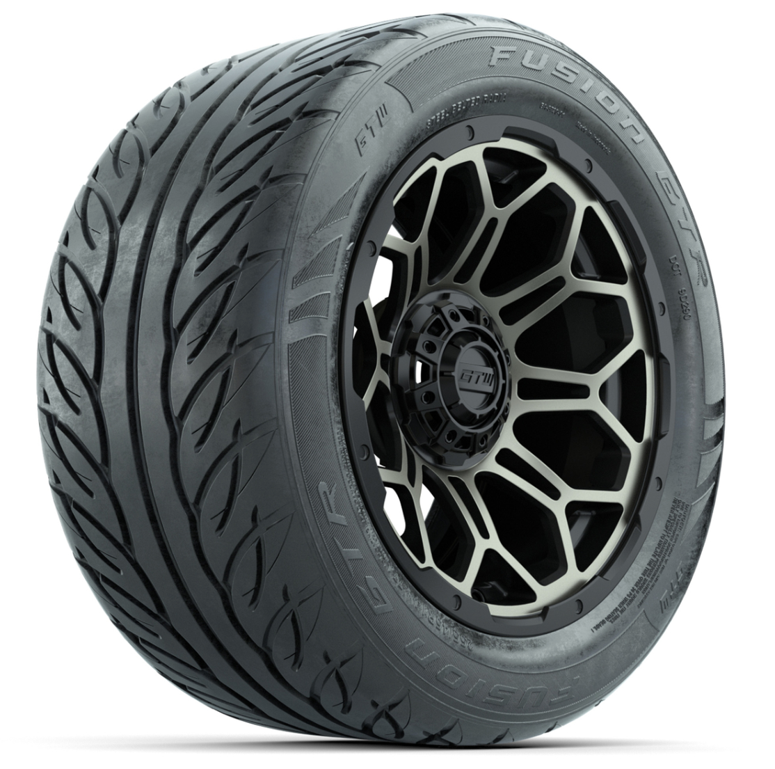 Set of (4) 14 in GTW Bravo Wheels with 255/45-R14 Fusion GTR Street Tires