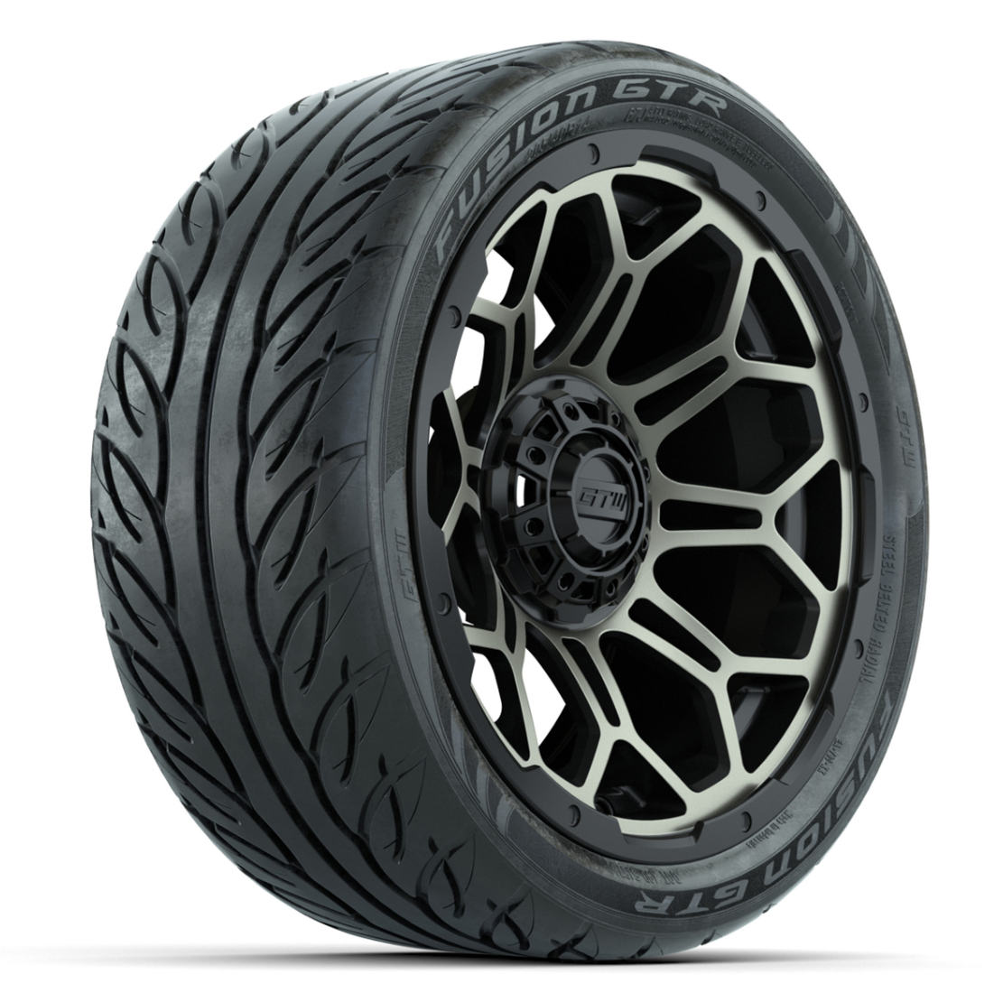 Set of (4) 14 in GTW Bravo Wheels with 225/40-14 Fusion Street Tires