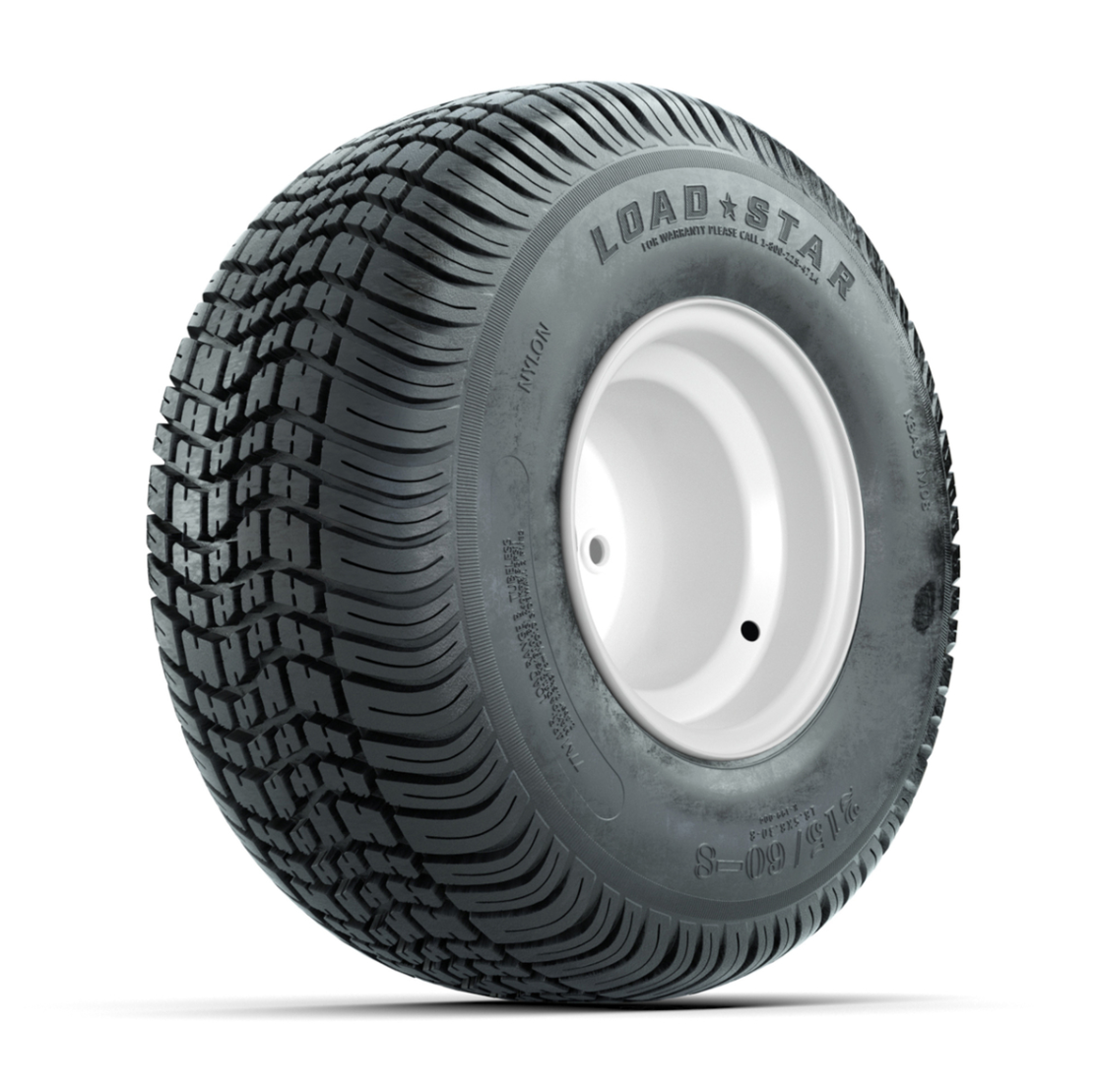 Set of (4) 8 in White Steel Wheels with 18 in Kenda Load Star Tires