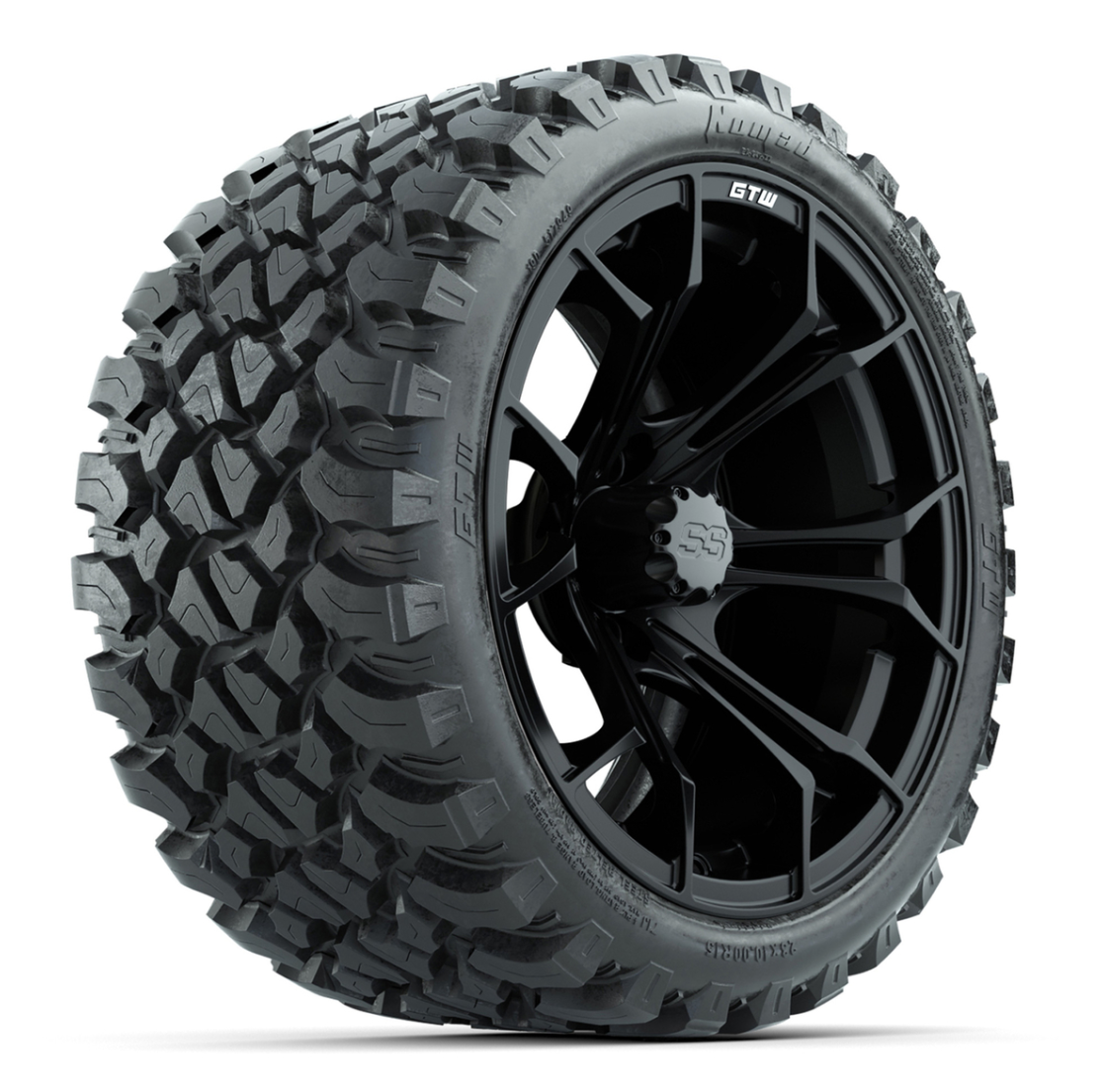 GTW Spyder Matte Black 15 in Wheels with 23x10-R15 Nomad All-Terrain Tires – Full Set