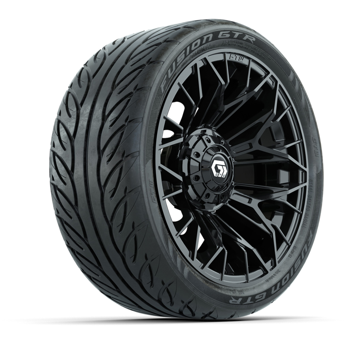 Set of (4) 14 in GTW® Stellar Black Wheels with 205/40-R14 Fusion GTR Street Tires