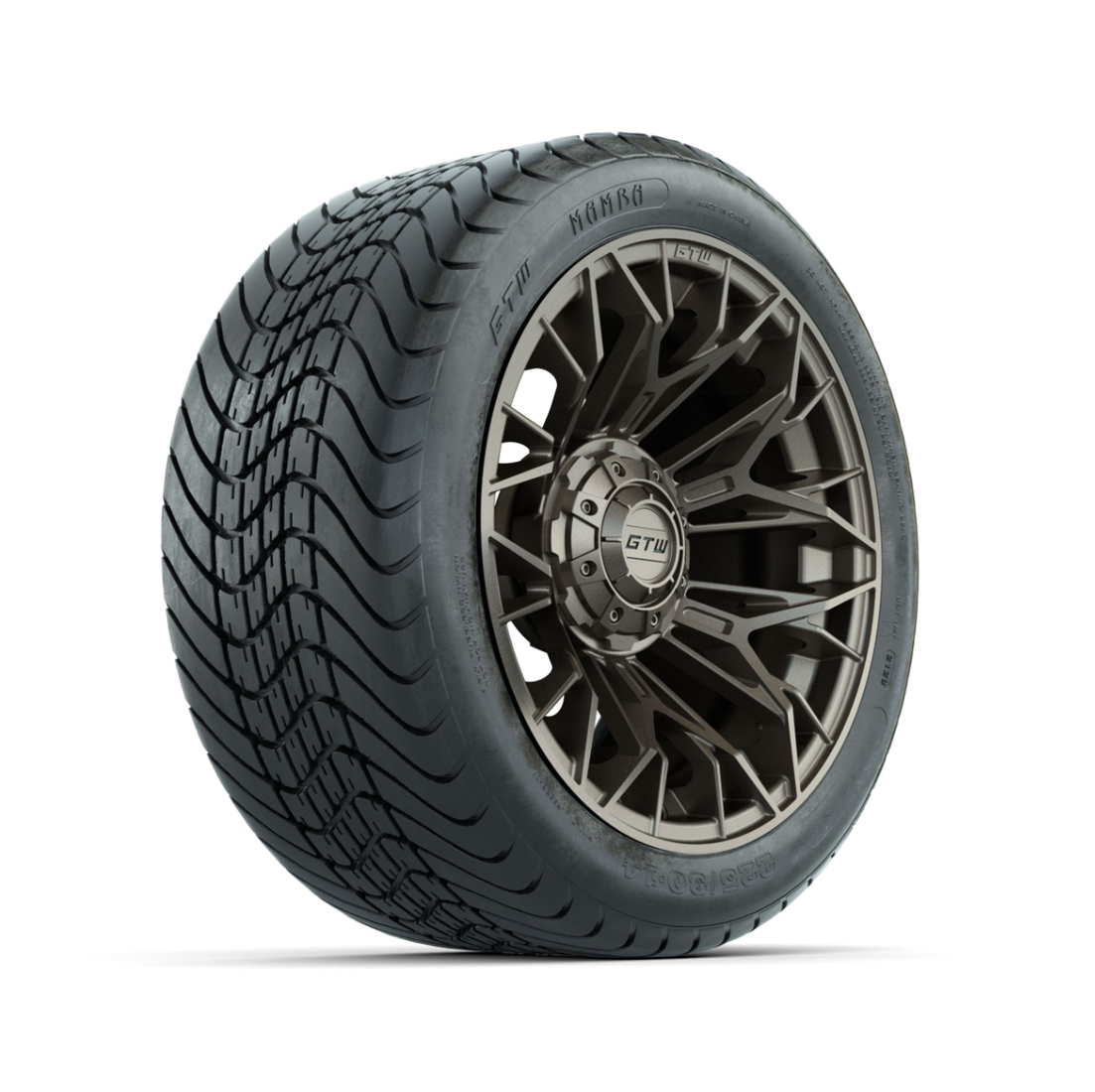 Set of (4) 14 in GTW® Stellar Matte Bronze Wheels with 225/30-14 Mamba Street Tire