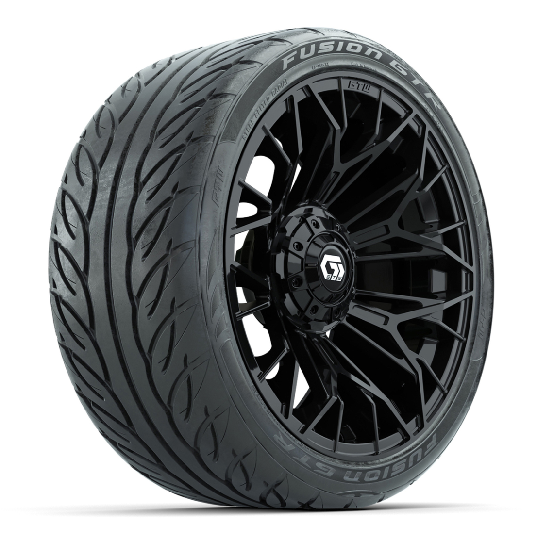 Set of (4) 15 in GTW® Stellar Black Wheels with 215/40-R15 Fusion GTR Street Tires