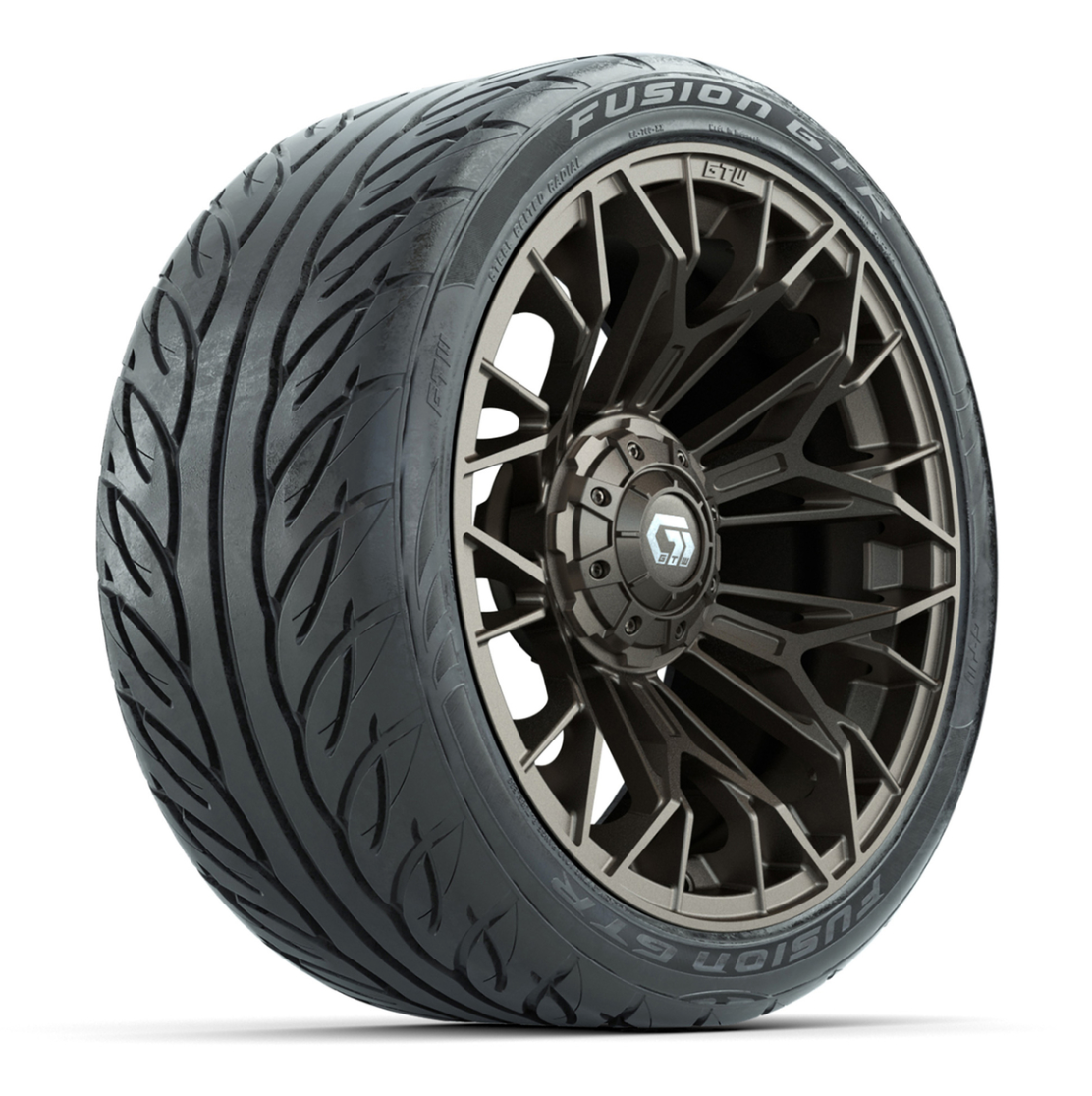 Set of (4) 15 in GTW® Stellar Matte Bronze Wheels with 215/40-R15 Fusion GTR Street Tires