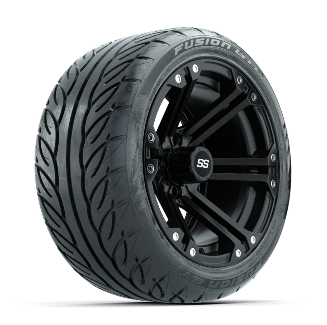 GTW Specter Matte Black 14 in Wheels with 225/40-R14 Fusion GTR Street Tires – Full Set