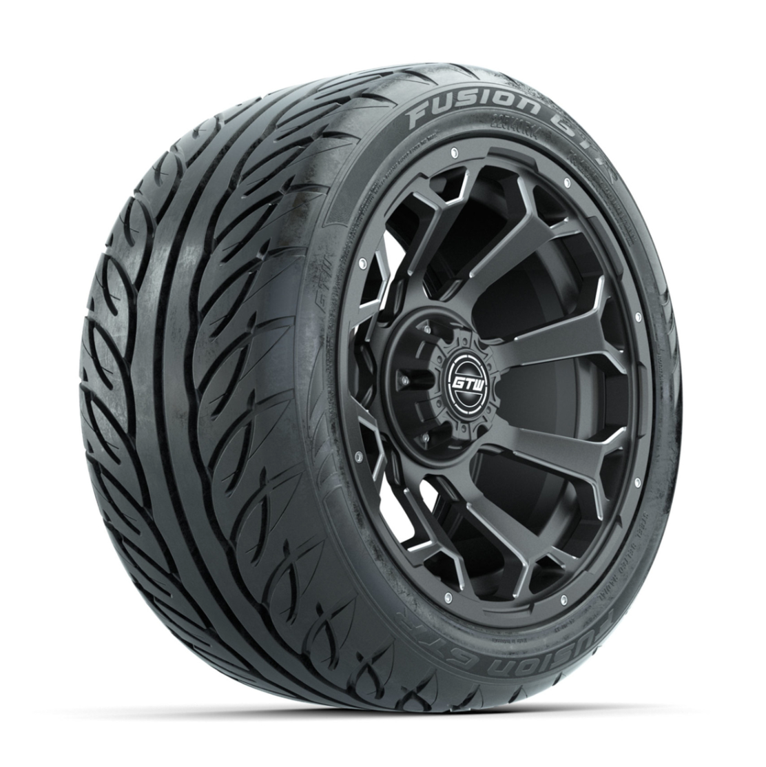 GTW Raven Off-Road Matte Grey 14 in Wheels with 225/40-R14 Fusion GTR Street Tires – Full Set
