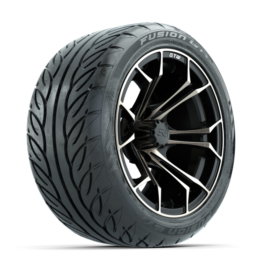 GTW Spyder Bronze/Matte Black 14 in Wheels with 225/40-R14 Fusion GTR Street Tires – Full Set