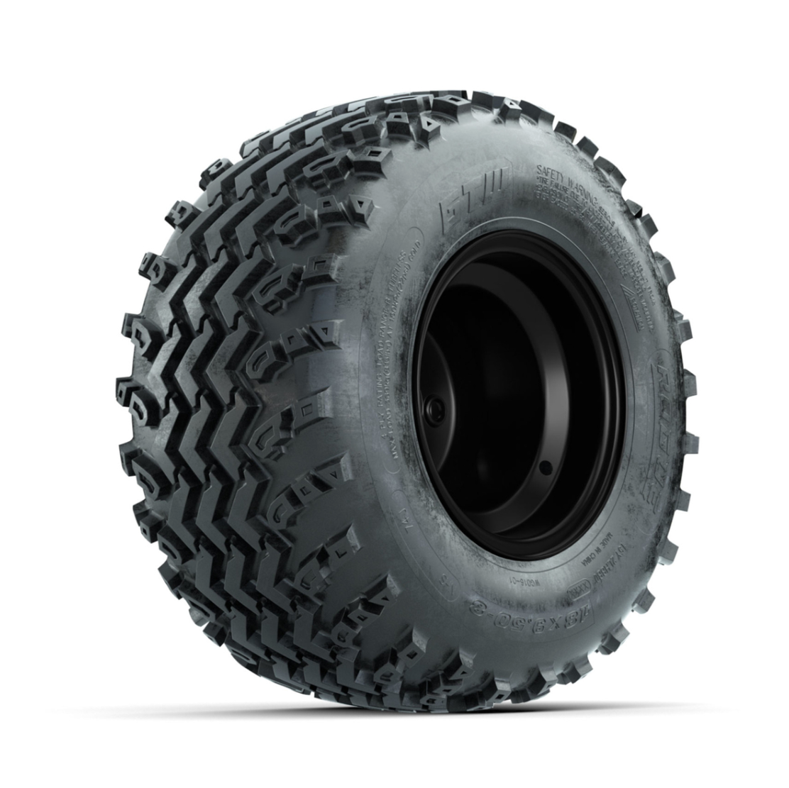 GTW Steel Matte Black 2:5 Offset 8 in Wheels with 18x9.50-8 Rogue All Terrain Tires – Full Set