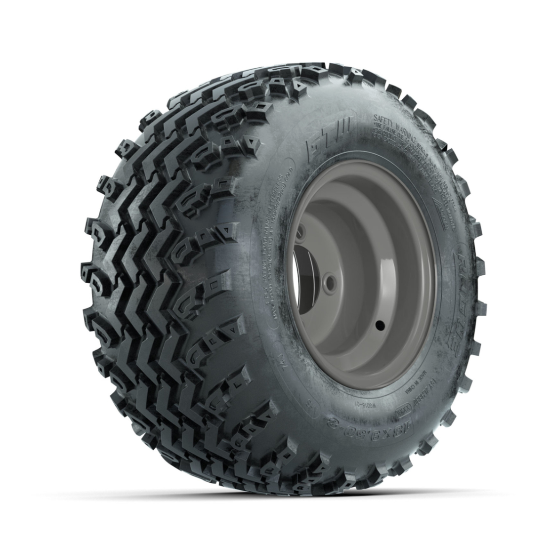 GTW Steel Club Car Grey Centered 8 in Wheels with 18x9.50-8 Rogue All Terrain Tires – Full Set