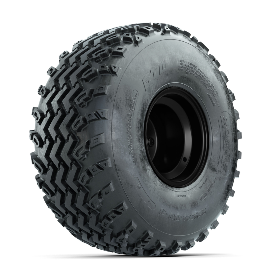 GTW Steel Matte Black 2:5 Offset 8 in Wheels with 22x11.00-8 Rogue All Terrain Tires – Full Set