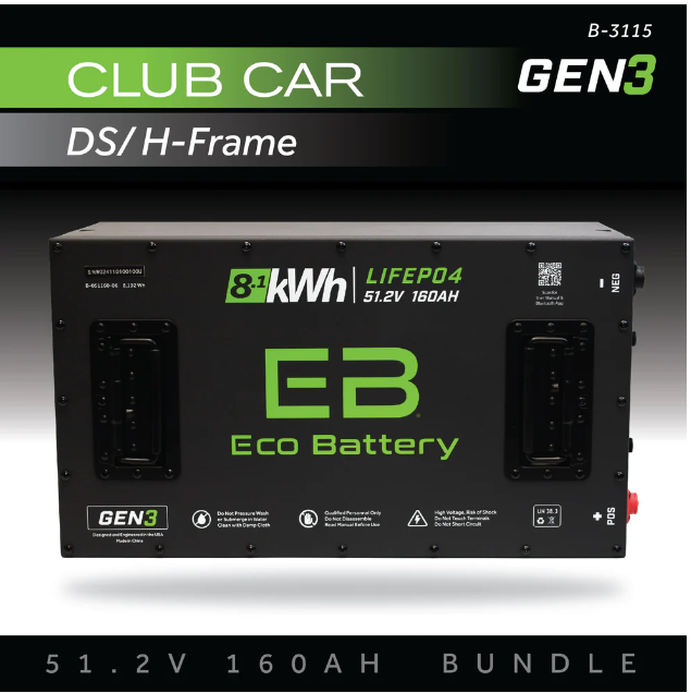 EB® ECO 51V 160AH Battery Bundle / Club Car DS / H-Frame