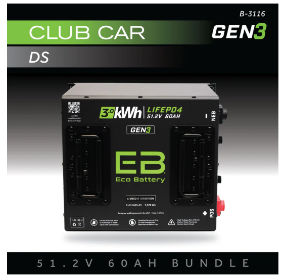 EB® ECO 51V 60AH Battery Bundle / Club Car DS