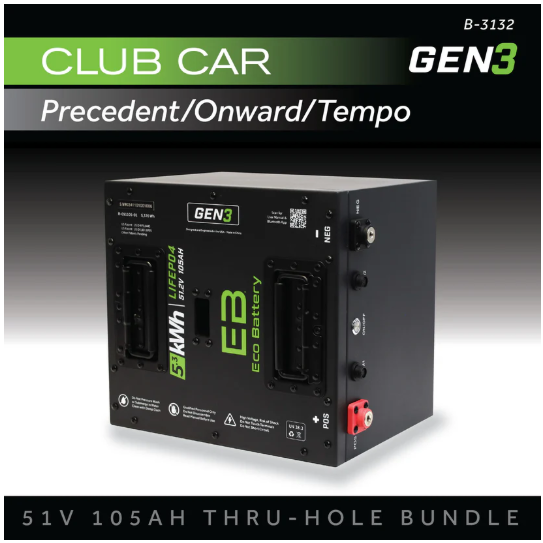 EB® ECO 51V 105AH Thru-Hole Battery Bundle / Club Car Precedent/Onward/Tempo