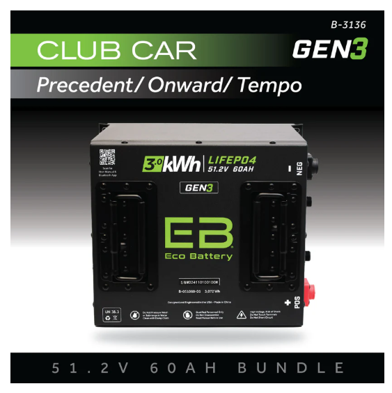 EB® ECO 51V 60AH Battery Bundle / Club Car Precedent/Onward/Tempo