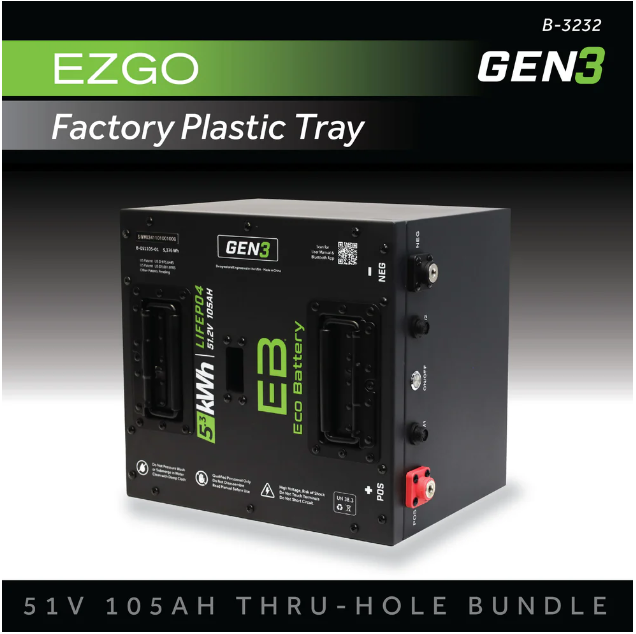 EB® ECO 51V 105AH Thru-Hole Battery Bundle / EZGO RXV (Factory Plastic Tray)