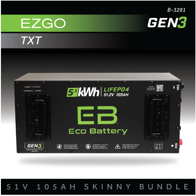EB® ECO 51V 105AH Skinny Battery Bundle / EZGO TXT
