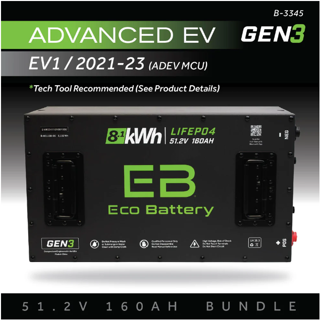 EB® ECO 51V 160AH Battery Bundle / Advanced EV EV1 / 2021-23 (ADEV MCU)
