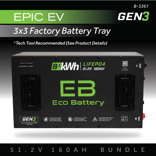 EB® ECO 51V 160AH Battery Bundle / Epic EV (3 x 3 Factory Battery Tray)
